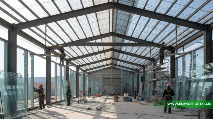 tinggi kaca lapangan padel 2