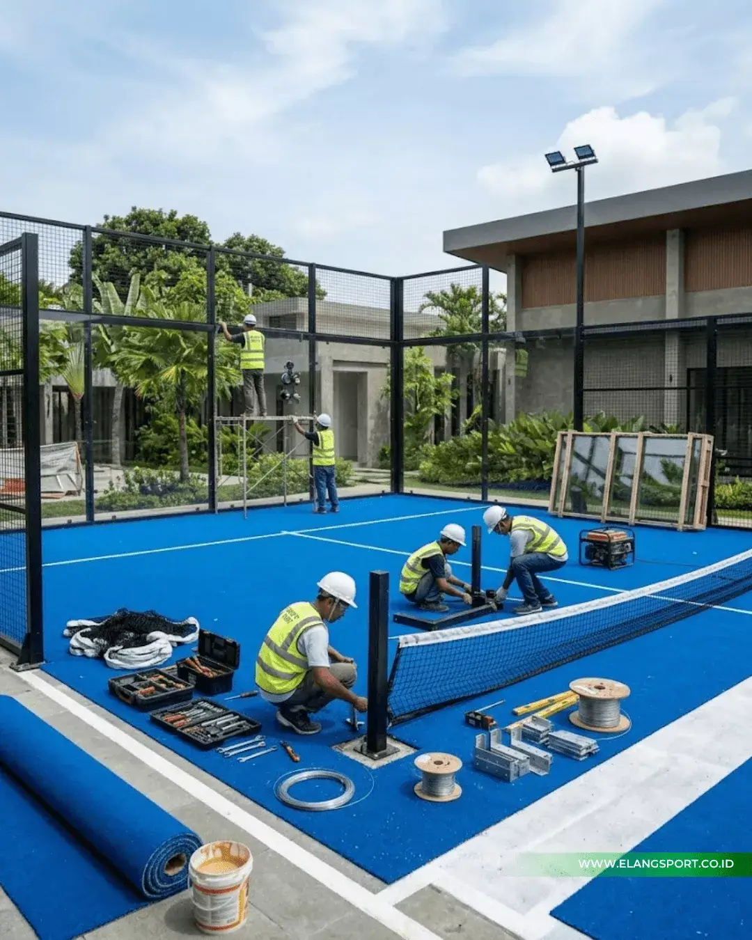 ukuran lapangan padel single 2