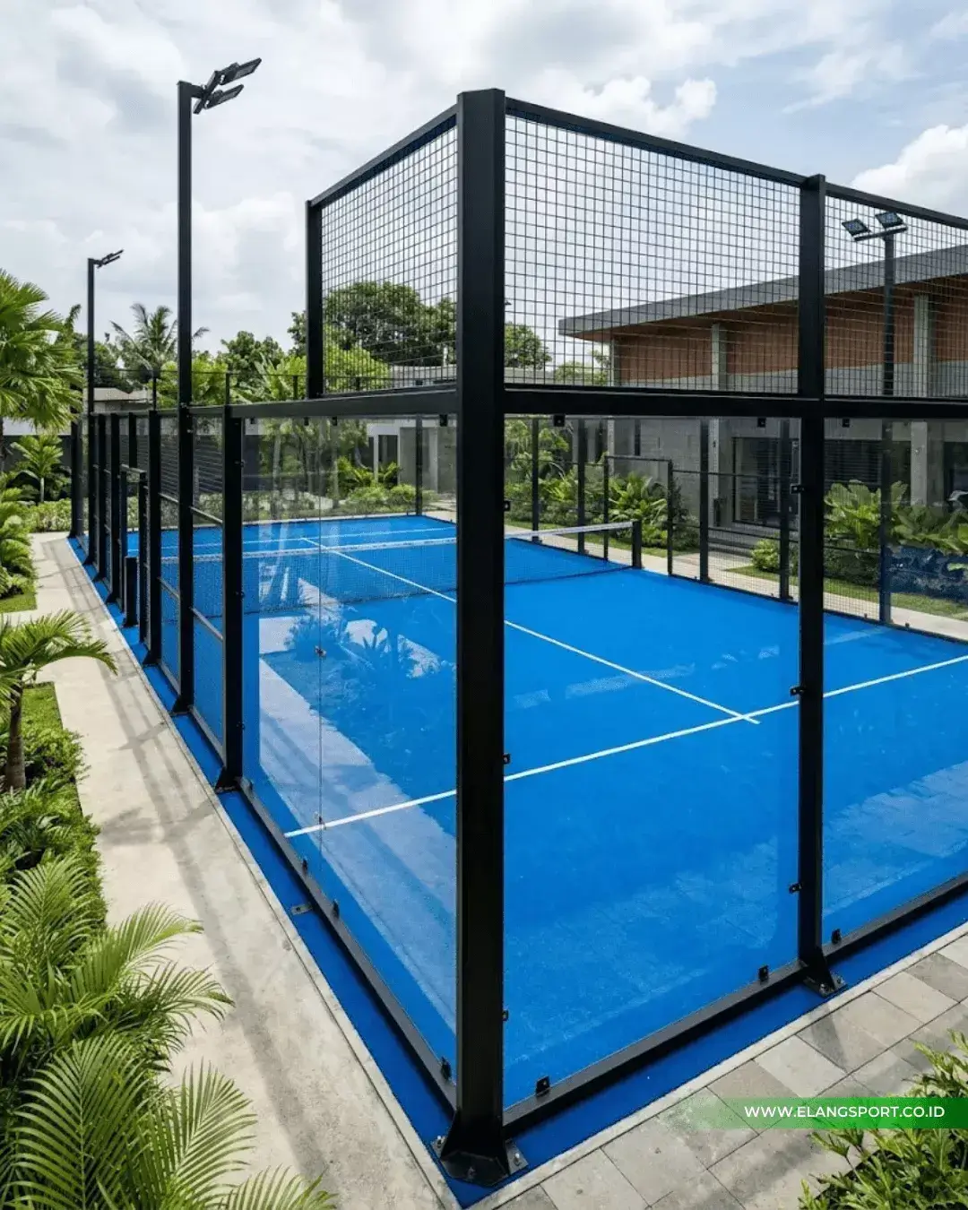 ukuran lapangan padel single 3