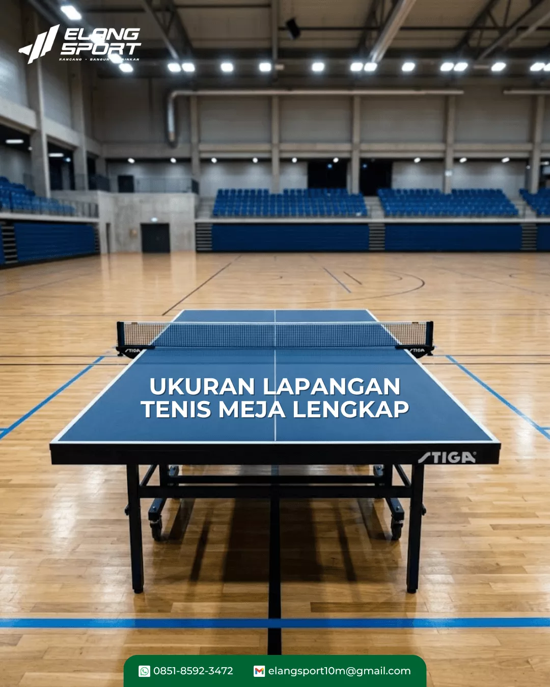 ukuran lapangan tenis meja lengkap 1
