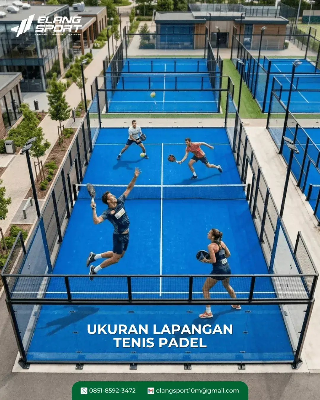 ukuran lapangan tenis padel 1