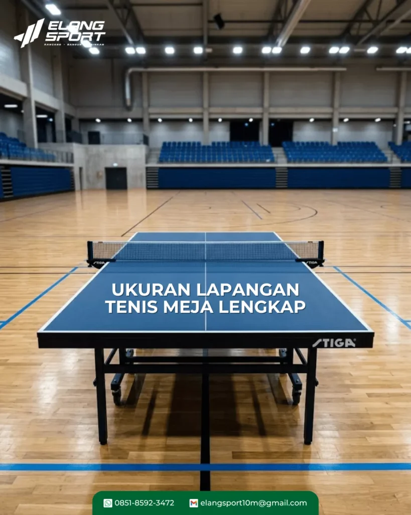 ukuran lapangan tenis meja lengkap 1